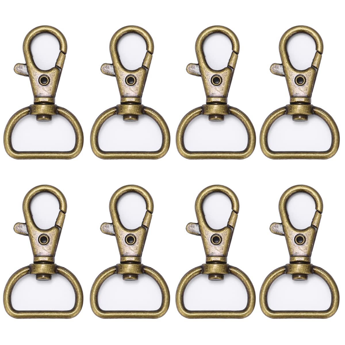 

20 Вращающихся карабинов-рычагов, Карабины-рычаги для рюкзака, Детали ручной работы для сумки (Внутренний диаметр 20 мм, Античное золото)