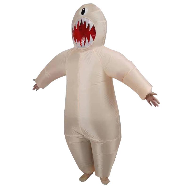 Halloween One-Eyed Big Mouth Monster Inflatable Costume, Adult