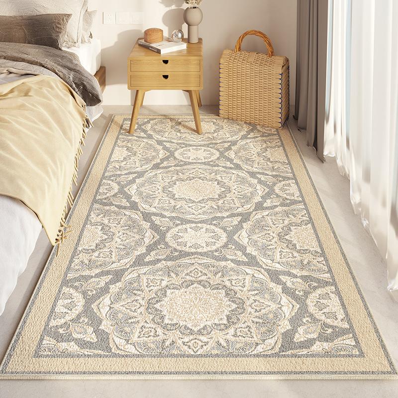 Oval Bedside Italian Minimalist Carpet Room Bedside Floor Mat Bedroom Wabi Sabi Master Bedroom Under The Bed Photo Mat
