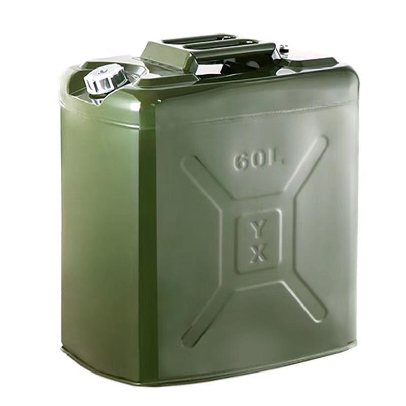 Shenju Portable Aluminum Oil Drum with Square Lid - 10L, 20L, 25L, 30L Options - Thickened Fuel Storage Tank