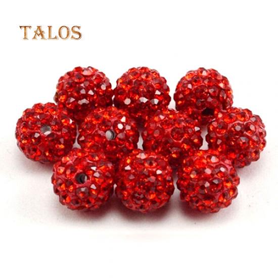 20Pcs 10mm Czech Crystal Stones Pave Clay Round Disco Ball Spacer Beads Accessories