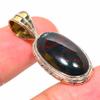 Natural Bloodstone Gemstone TwoTone 925 Solid Sterling Silver Pendant 1.50" L7P31