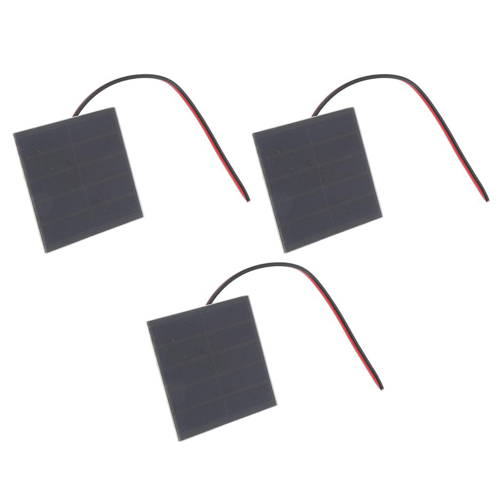 3 Sett Små Solcellepaneler Profesjonelle 1W Monokrystallinsk Silisium Høy Effektivitet DIY Solcellepaneler