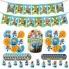 Cartoon Dog Man Theme Balloon Birthday Party Decoration Sherlock Dog Party Supplies Tableware Sets Popcorn Box Banner Plates