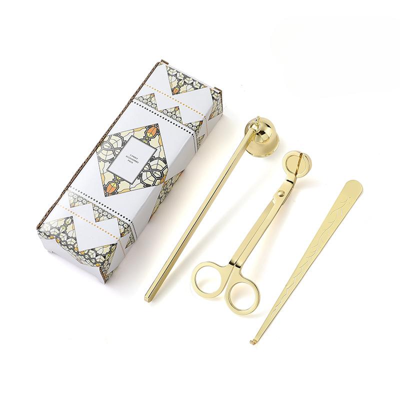 Stainless Steel 3-Piece DIY Candle Tool Set - Candle Extinguishing Cover Wick Trimmer & Extinguisher for Scented Candles