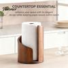 Handcrafted Wood Paper Towel Holder Mountain Countertop Dispenser with Base Metal One-handed Tear Spiral Design Rustic Roll for Kitchen And