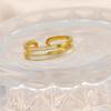 Light Luxury and Cold Style White Shell Zircon Open Titanium Steel Ring Women's High-end Accessories