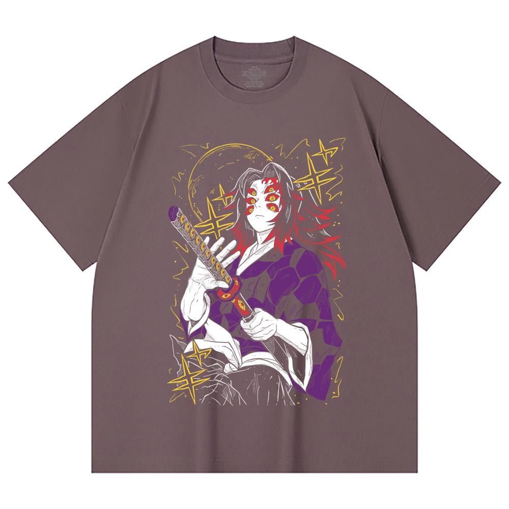 230 Gsm 100% Cotton Demon Slayer V35 Kokushibo Print Unisex Heavy Cotton T Shirt