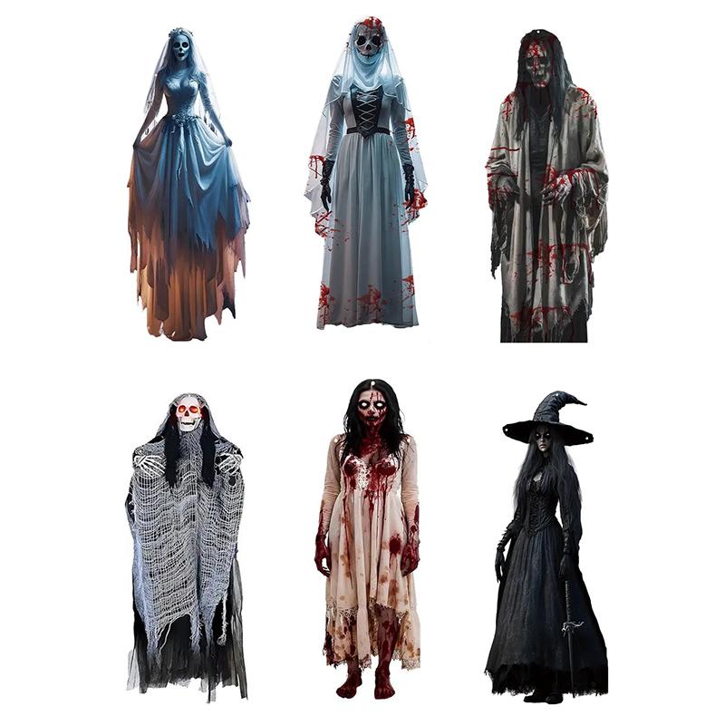 Furchterregender Halloween Horror Braut Schädel Hintergrund; Spukhaus-Verzierungen für drinnen und draußen