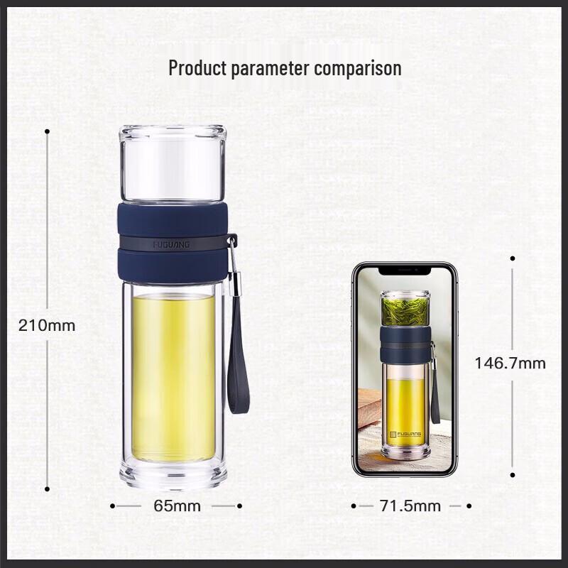 Fuguang Tea Master Double-Layer Tea Infuser Glass Bottle