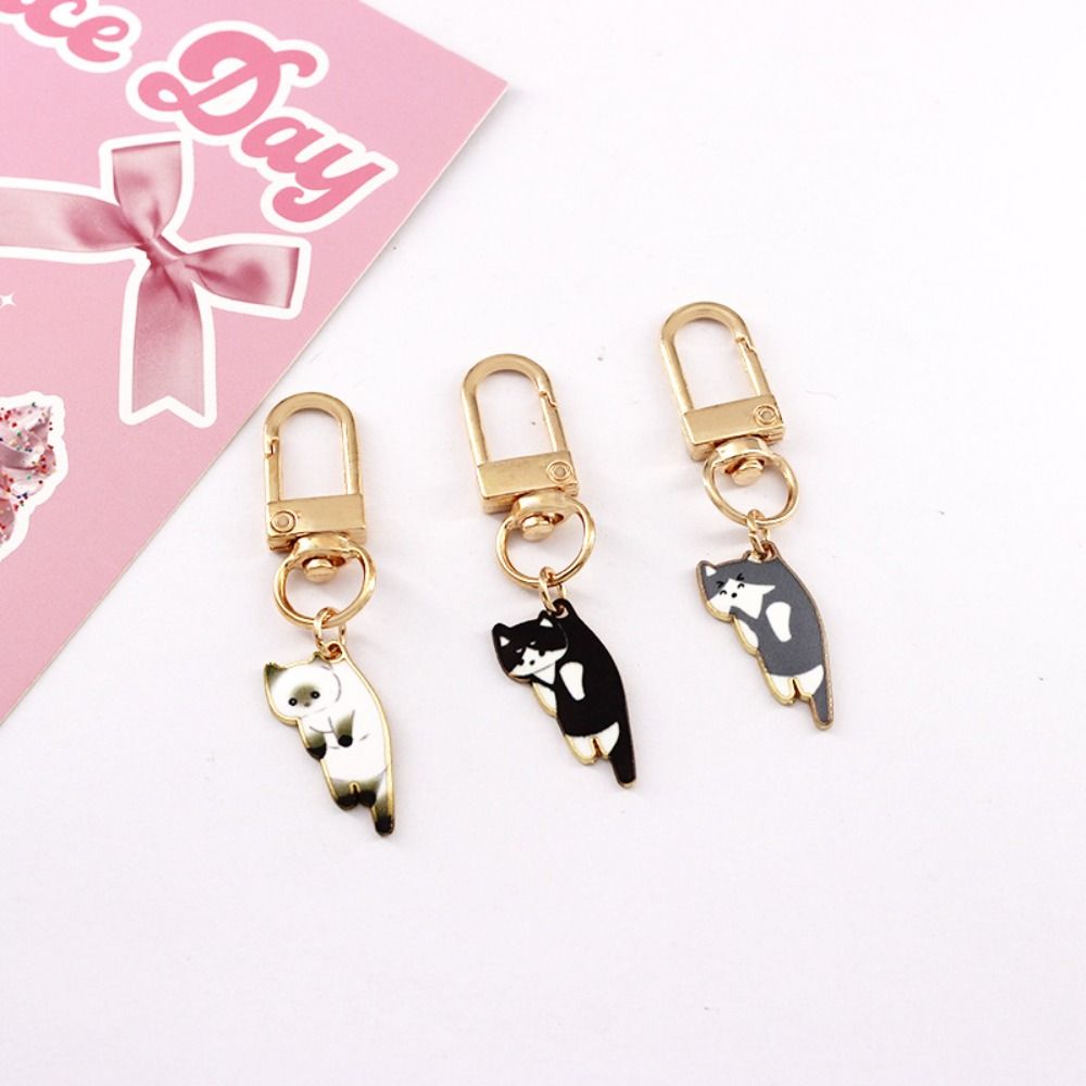Korean Style Kitten Charm Zinc Zinc Alloy Keychains Animal Fashion Student