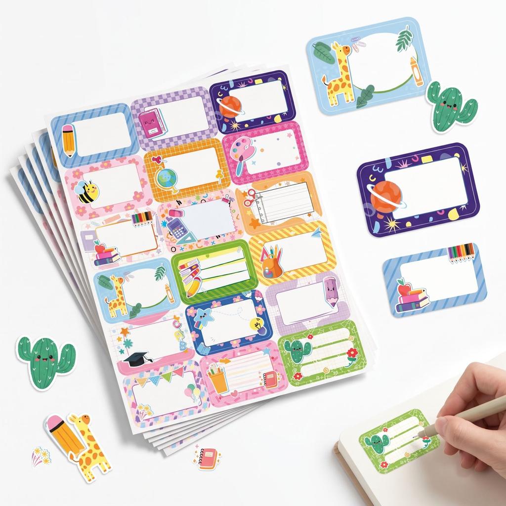 Large Stickers for Kids - Cute Personalized Labels for School Supplies
