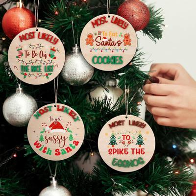 9 Stück Weihnachtsanhänger Weihnachtsbaumschmuck Anhänger-Set mit Weihnachtsmann Schneemann Lebkuchenmann Muster Feiertags-Partyzubehör