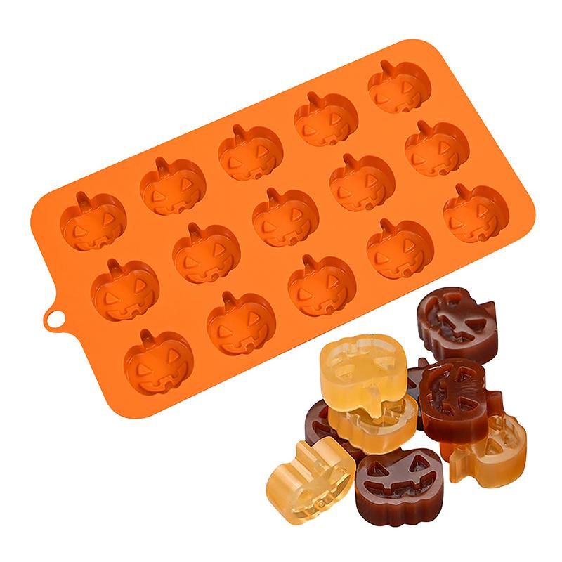2 szt. Halloweenowa forma silikonowa w kształcie dyni, forma do czekolady, ciasteczek, cukierków, narzędzia do pieczenia DIY na imprezę Halloweenową, dekoracja tortu, forma do lodu
