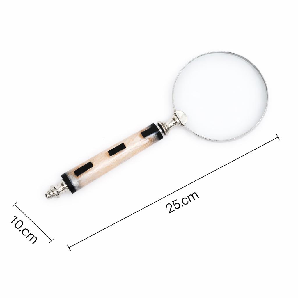 Black & White Resin Handle Magnifying Glass With Steel Frame