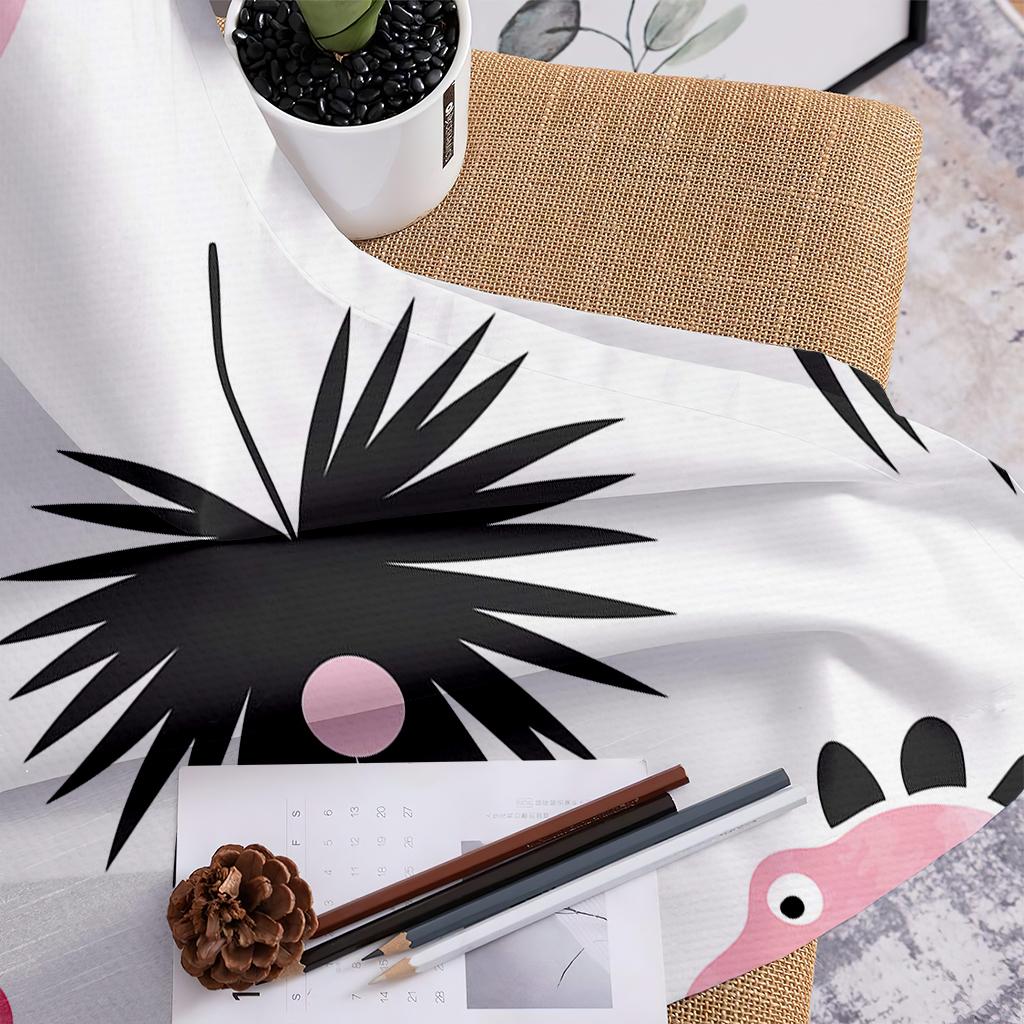 Závěsy se zvířecím potiskem v deštném pralese, polozatemňovací, závěsy s poutky na tyč pro kuchyň, kavárnu, obývací pokoj, domácí dekorace