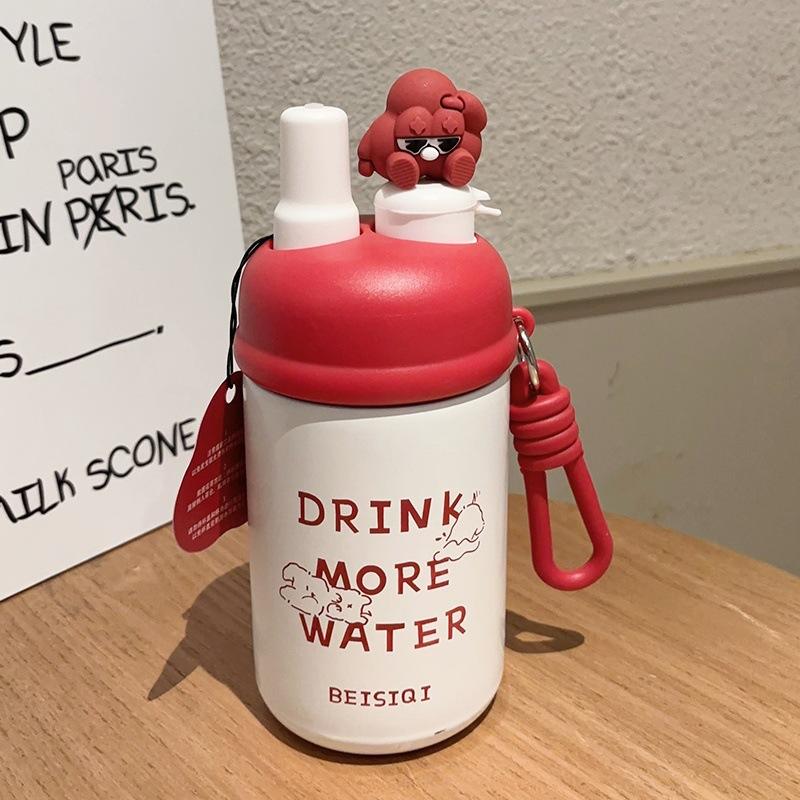 

Thermos cup high value cartoon straw cup portable stainless steel student vacuum cup 500ml