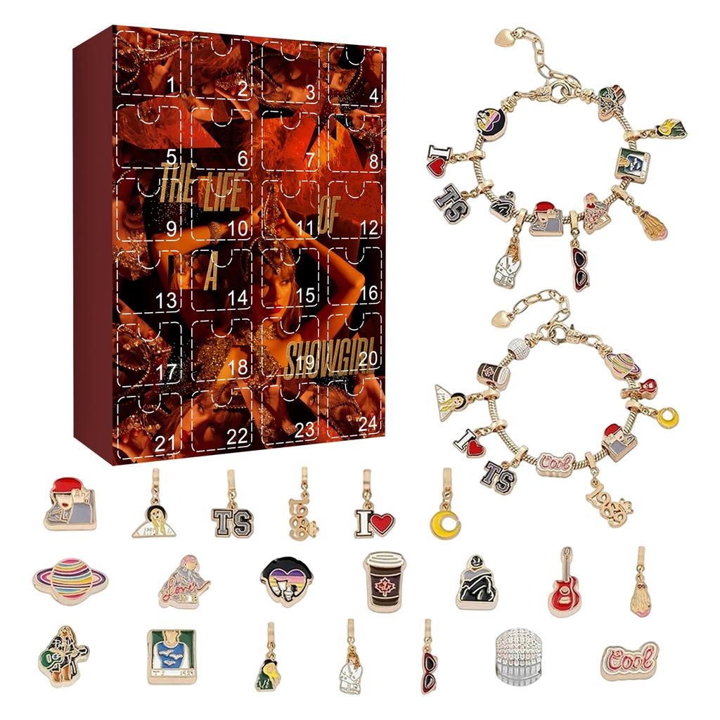 3D  Countdown Calendar Gift, DIY Bracelet Making Kitforkids And Adults, 24-Day Christmas Countdown Calendar Jewelry Gift
