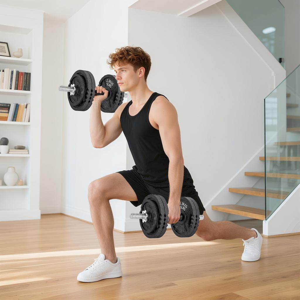 2 In 1 Gym Weights 42 Kg With 14 Plates Barbell And Dumbbells Steel 180x24x24 Cm Black