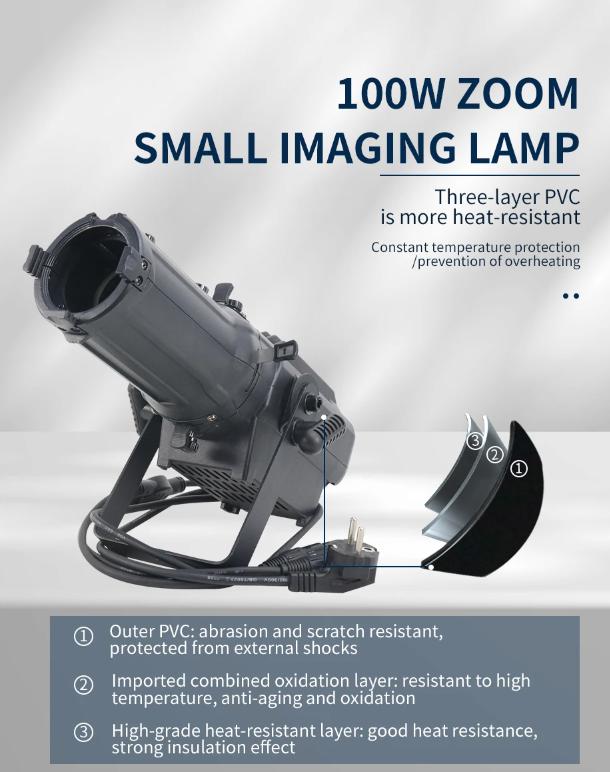 100W Imaging Light 2in1 Zoom Profile Surface Studio Gobo Spotlight Variable Zoom Ellipsoidal DMX LED Leko for Light Show DJ CLUB