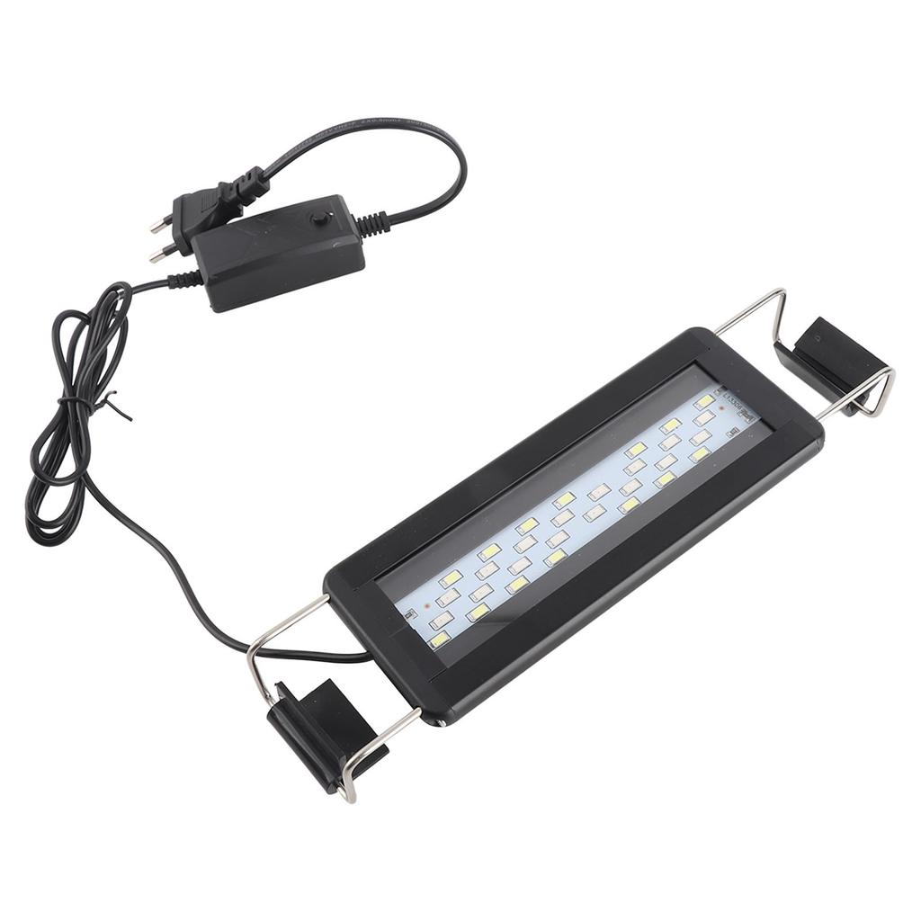 LED Aquarium Light Color Changing Fish Tank Light with Extendable Brackets Black for Aquarium Fish Tank Black EU Plug
