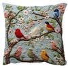 VIKAMA Chinese Floral and Bird Cushion Cover Soft and Skin-Friendly Peach Velvet Sofa Cushion Cover Bed Pillowcase Home Decor