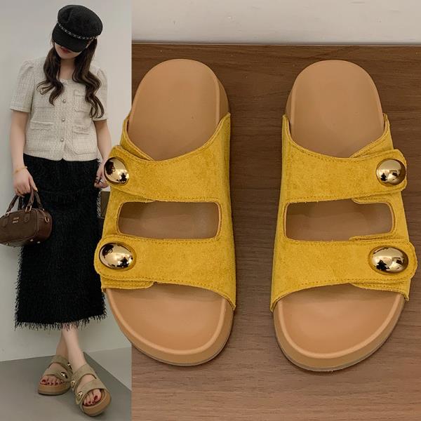 

Fashion Shoes Womens Slippers Outdoor Shale Female Beach Slides Pantofle Low Soft Sabot 2025 Hoof Heels Rubber Casual Plastic Fabric Rom 35