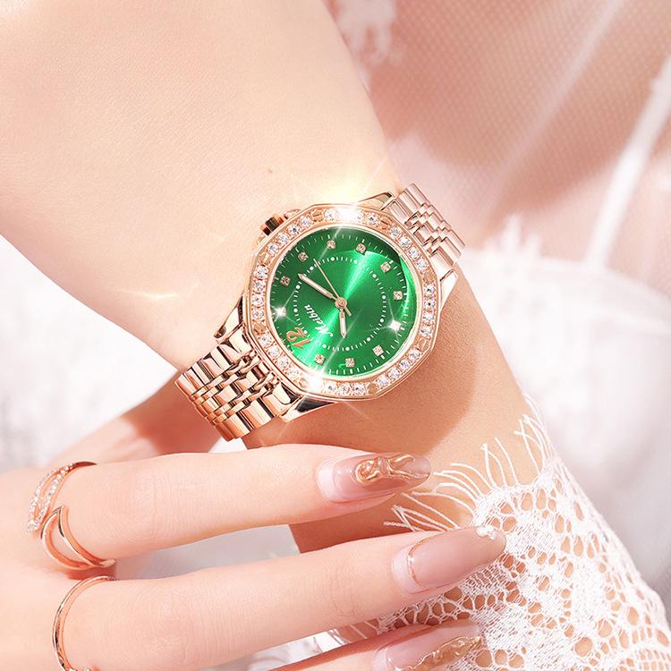 Stylish Square Women's Watch Diamond-encrusted Waterproof Steel Belt Women's Watch Square Win Clock