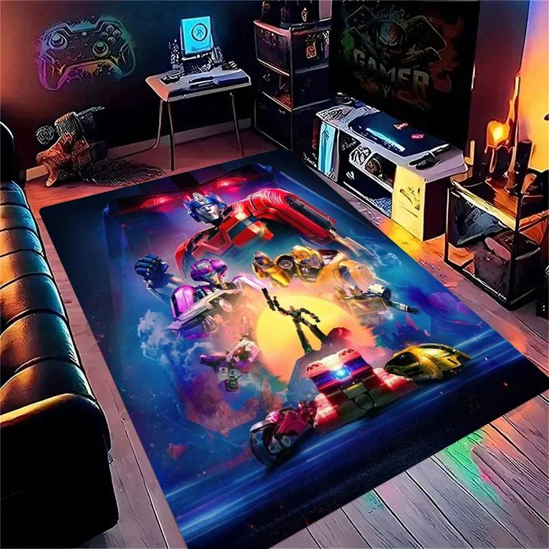 High-quality Cartoon T-Transformers Autobots 3D Bathroom Anti-Slip Mat Rugs for Home Kitchen Floor Decor Carpet