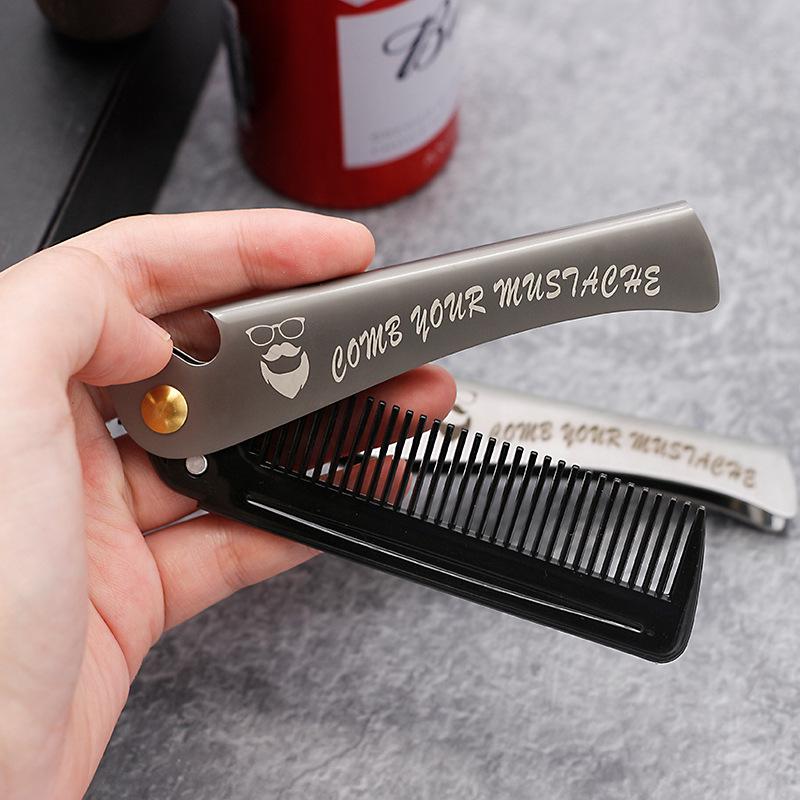 Tragbarer Retro-Klappkamm aus Edelstahl für Herren zum Friseur