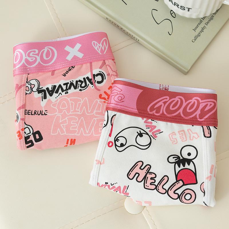 Men's Cute Cartoon Boxer Briefs - Pink Cotton Boyfriend Shorts