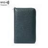 Genuine Leather RFID Passport and Document Holder with Multi-Card Slots and Zipper Pocket for Men and Women