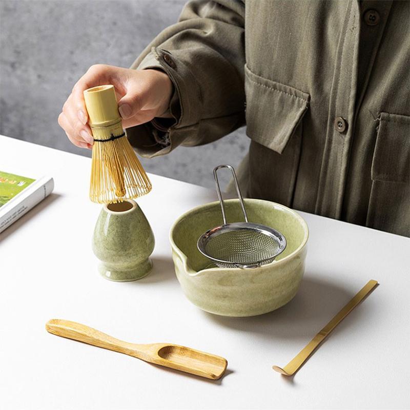 4/5/6PCS Matcha Set Bamboo Matcha Whisk Ceramic Bowl Matcha Ceramic Set Home Tea-making Tools Accessories Birthday Gifts CJTZ004