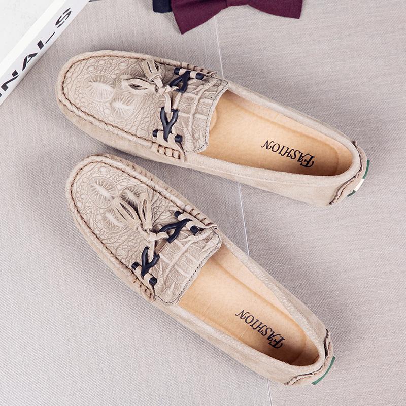 Fashion Hot Sale Brand Men Loafers Genuine Leather Suede Men's Casual Shoes Moccasins Slip On Boat Shoes Fashion Tassel Driving Flats