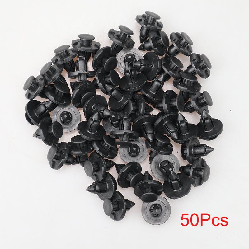 50pcs Fender Bumper Push-Type Retainer Rivet Car Fastener for Nissan Infiniti 01553-09321 8mm Hole Plastic Retaining Clip 50pcs