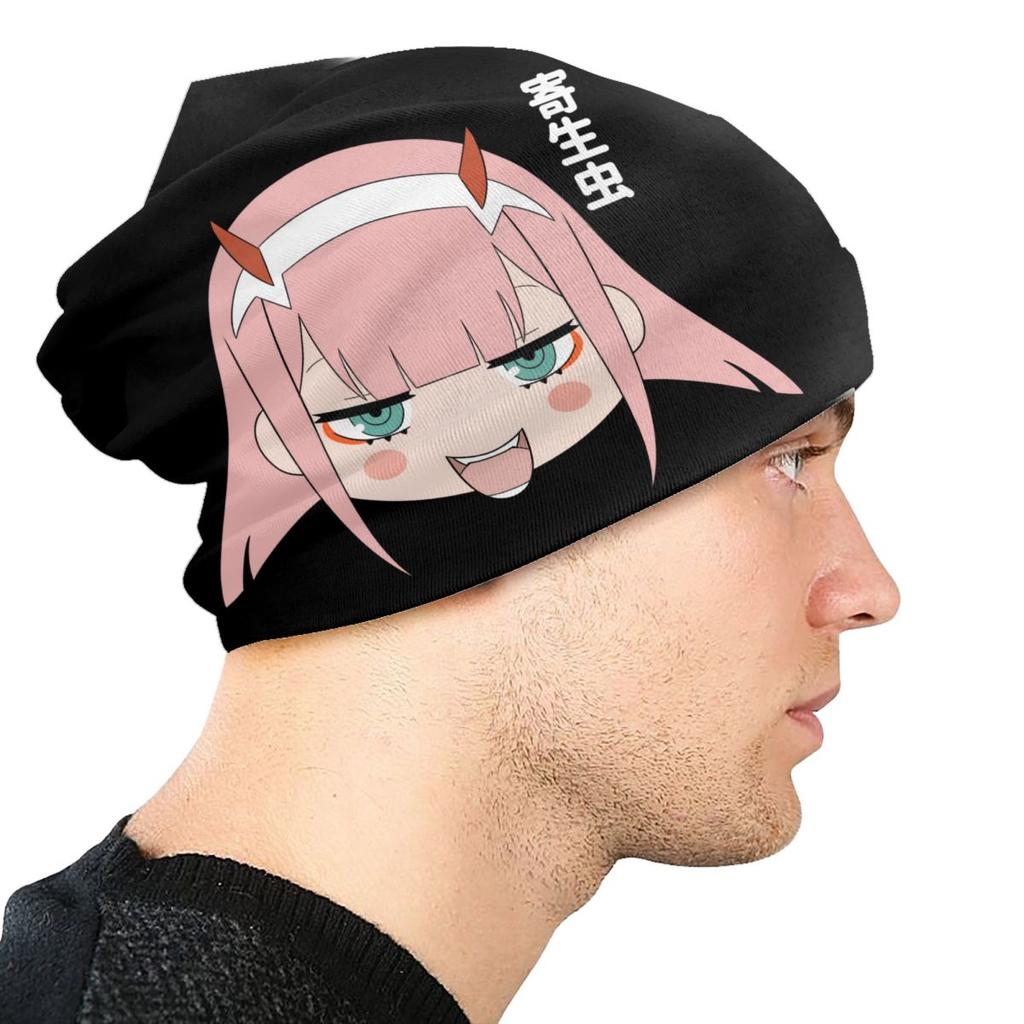 Kawaii zéro deux Bonnet chapeaux mode tricot Chapeau pour unisexe femmes hiver chaud chérie dans les Franxx Skullies bonnets casquettes
