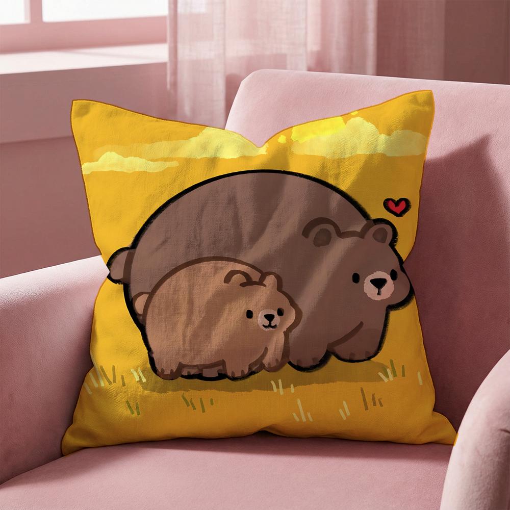 Animal Cute Little Bear Cushion Cover MultiScene Pillow Cover for Home  Car  Reversible Soft  Durable for Daily Use