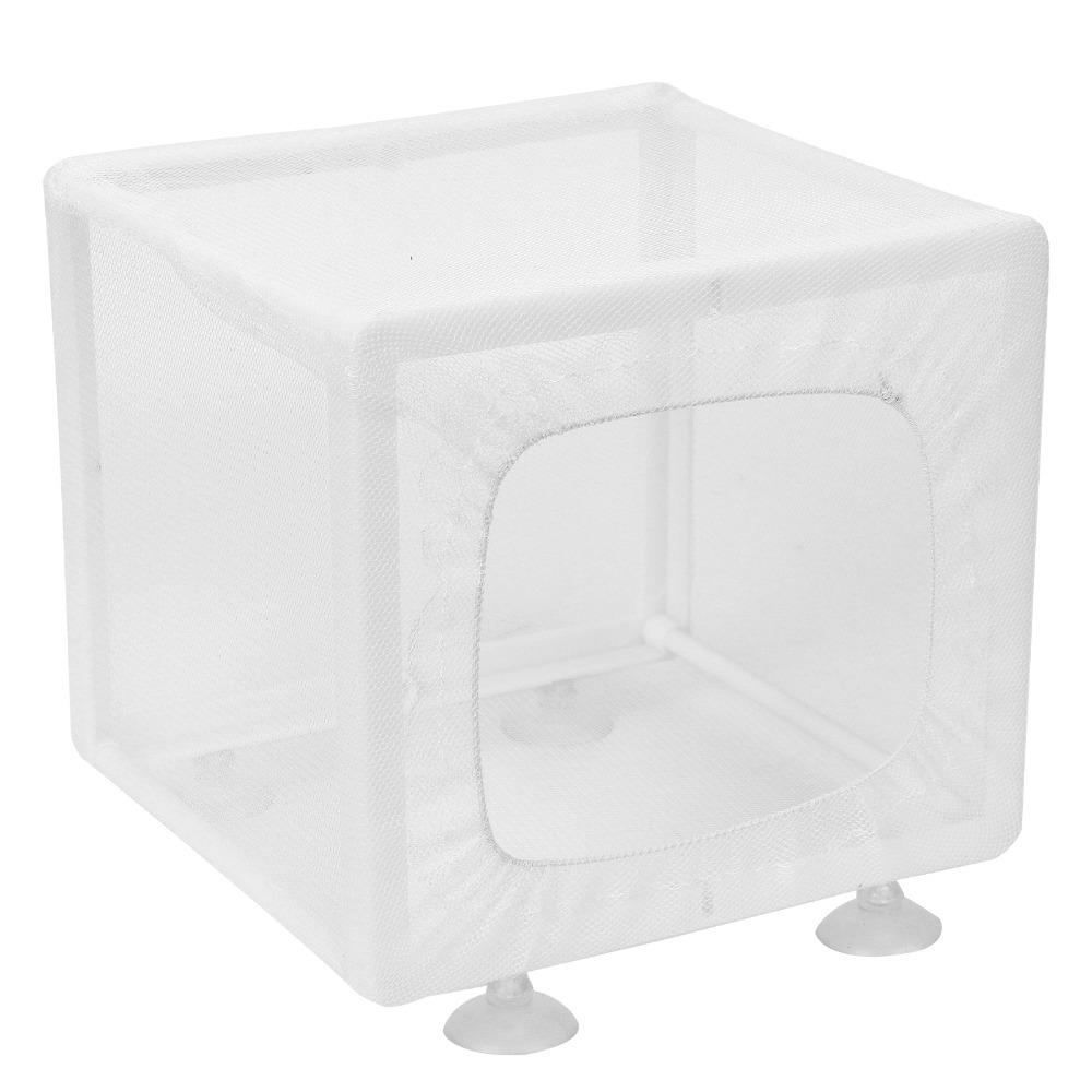 With Suction Cup Aquarium Fish Breeder Box Nylon Mesh With Partition Isolation Box Large Size White 3 Rooms Breeder Hatchery