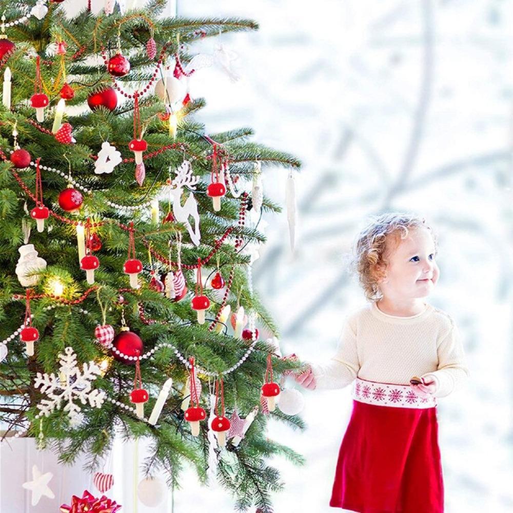 

3шт украшения гриб Рождественский кулон аксессуары каминная бирка DIY Рождественская елка ручной работы