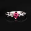 925 Silver Pink Topaz Heart Ring Diamond Accent Women Jewelry Gift Size