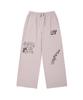 WACKY WILLY Multigraphic Wide Waffle Sweatpants Dusty Pink