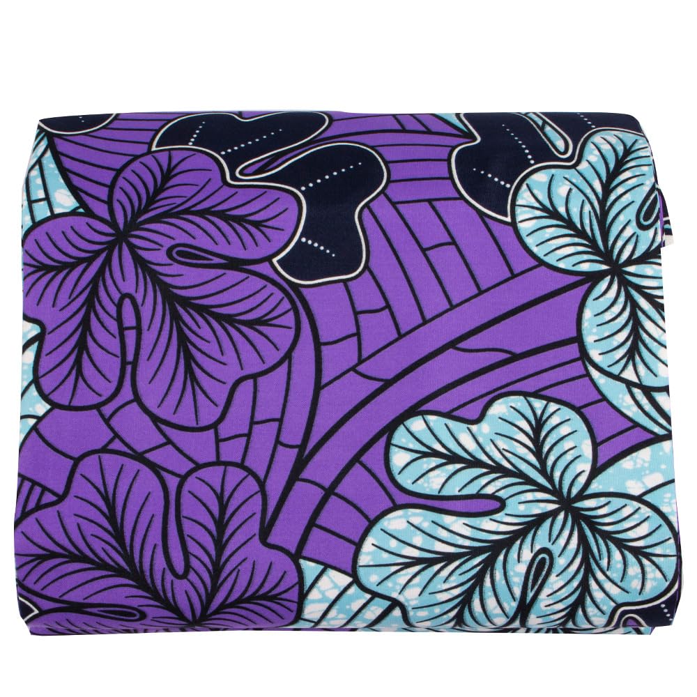 KINOKINO African Print Fabric (Purple C / approx. 540 cm × 110 cm / Polyester)