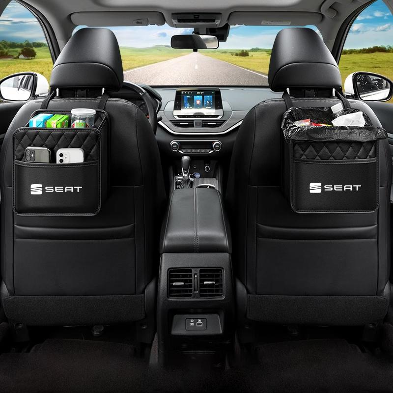 DCBE5 Car Multifunctional Seat Storage Bag Leather Storage Bag Garbage Bag For Seat FR Leon Ibiza Altea Exe 5f Mk3 TARRACO Accessories