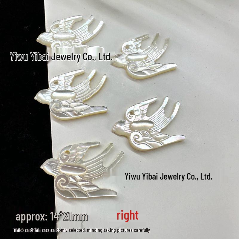 Натуральный Белый Перламутр Ласточка Набор Украшений: Ожерелье, Браслет, Заколка