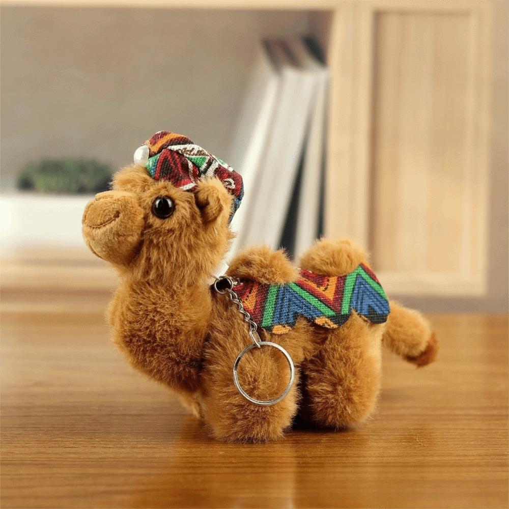 Plush Plush Camel Keychain Cute Style Animal Keychain Fashion Stuffed Camel Toy  Purse Accessories