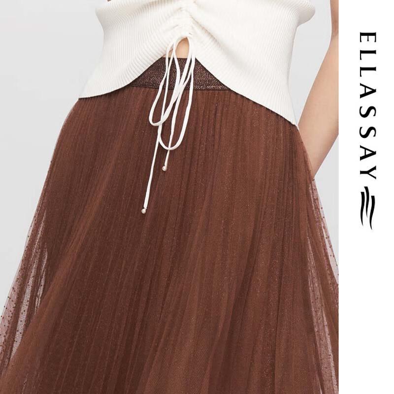 ELLASSAY Elegant Pleated A-line Midi Skirt