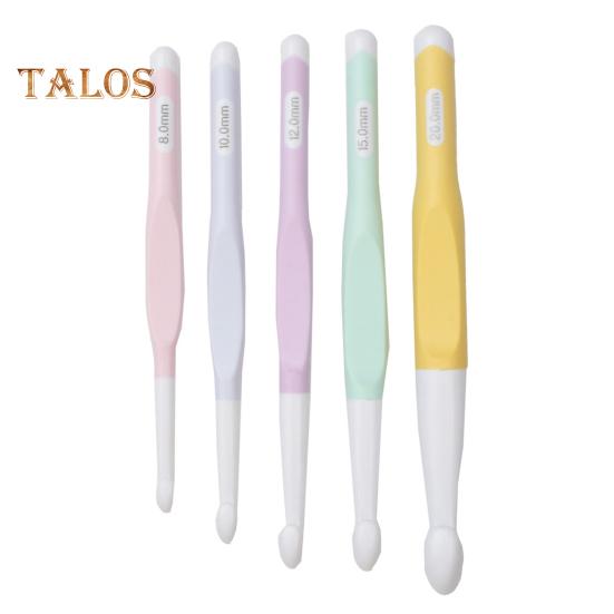 

5 шт. эргономичных крючков для вязания большой крючок для толстой пряжи 8,0 мм 10,0 мм 12,0 мм 15,0 мм 20,0 мм крючок для вязания крючком для любителей вязания крючком 5pcs