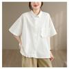 DIMANAF 2026 Women Plus Size New Summer Blouse Shirt Short Sleeve Solid Casual Loose Cotton Lady Tops Shirts