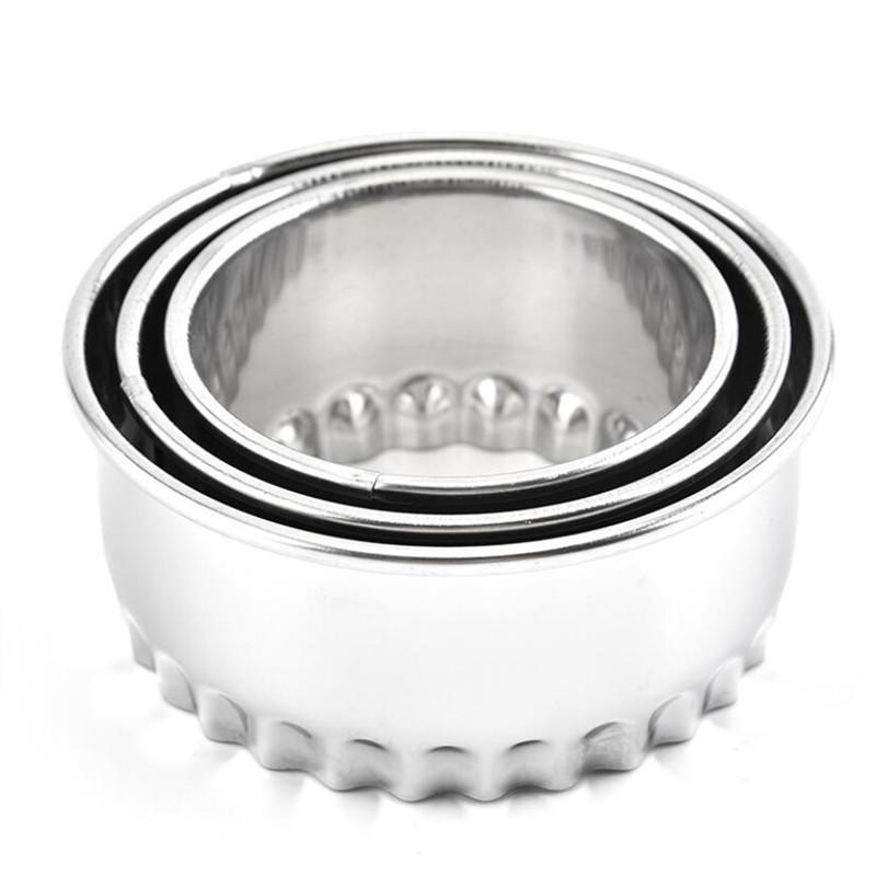 3pcs Flower Stainless Steel Cut Dumplings Skin Mold Kitchen Wrappers Cookie Pastry Baking Utensils Cutting Maker Gadgets