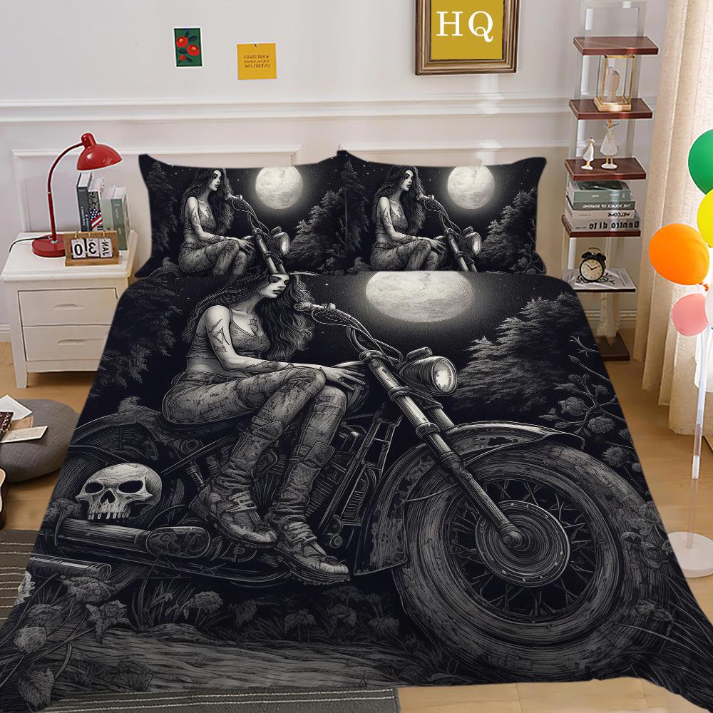 Beauty Skull Printed Bedding Cover Twin Size Microfiber Home Textiles Teen Cool Fashion Home Bedclothes
